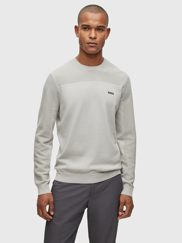 black sweater with contrast logo - 1