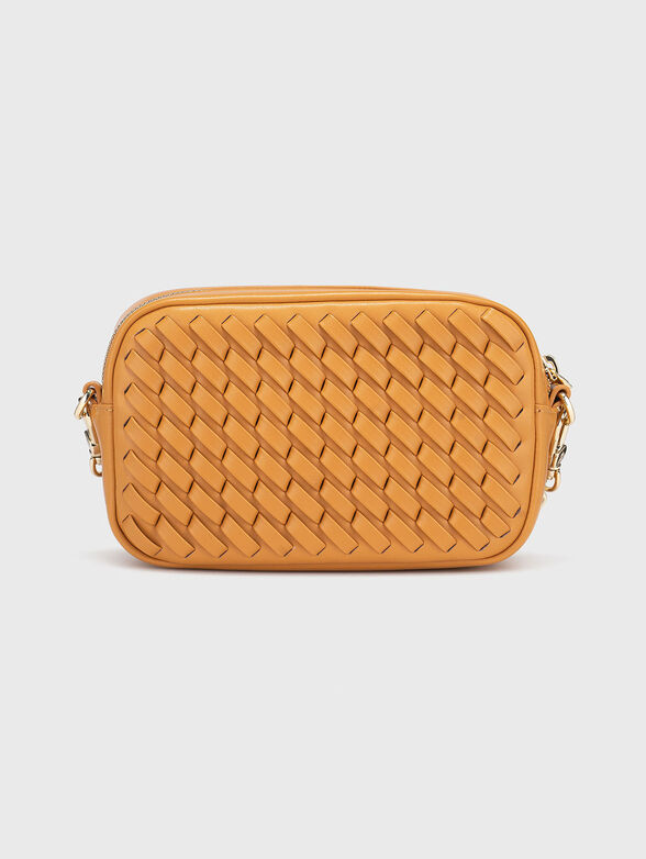 Leather crossbody bag with woven texture - 3