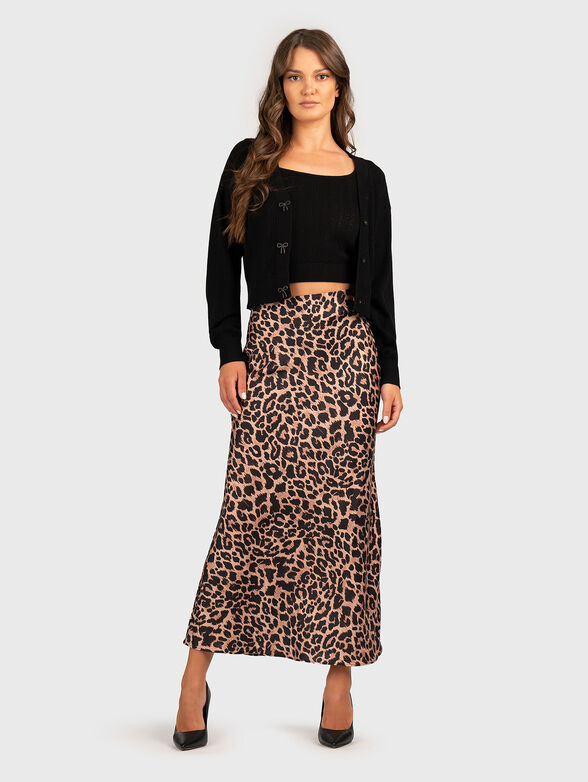 SIBILLA midi skirt with animal print - 4