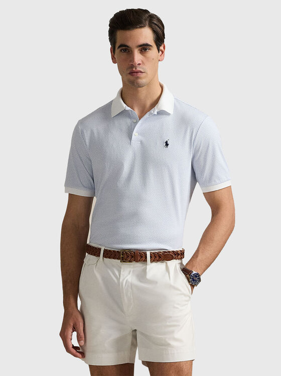 Micro print cotton polo shirt - 1