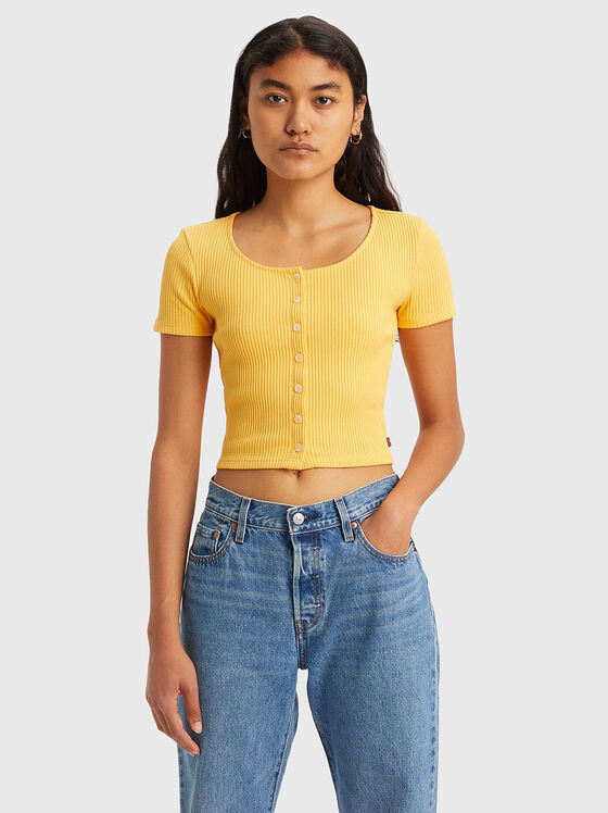 AMBER short yellow top with buttons - 1