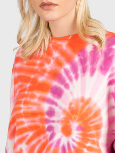 Cotton sweatshirt with abstract print - 5