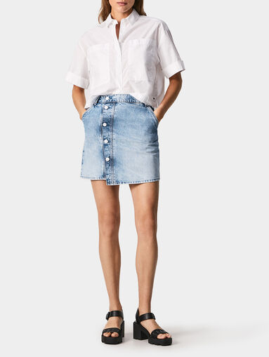 HANNAH denim mini skirt with buttons - 5