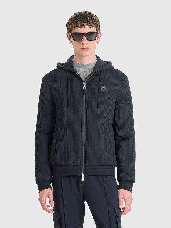 Бомбър яке с релефна текстура - 1