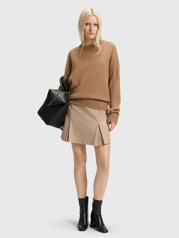 Wool sweater with accent back - 2