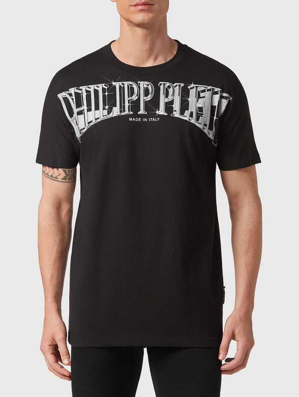T-shirt round neck and logo detail - 1