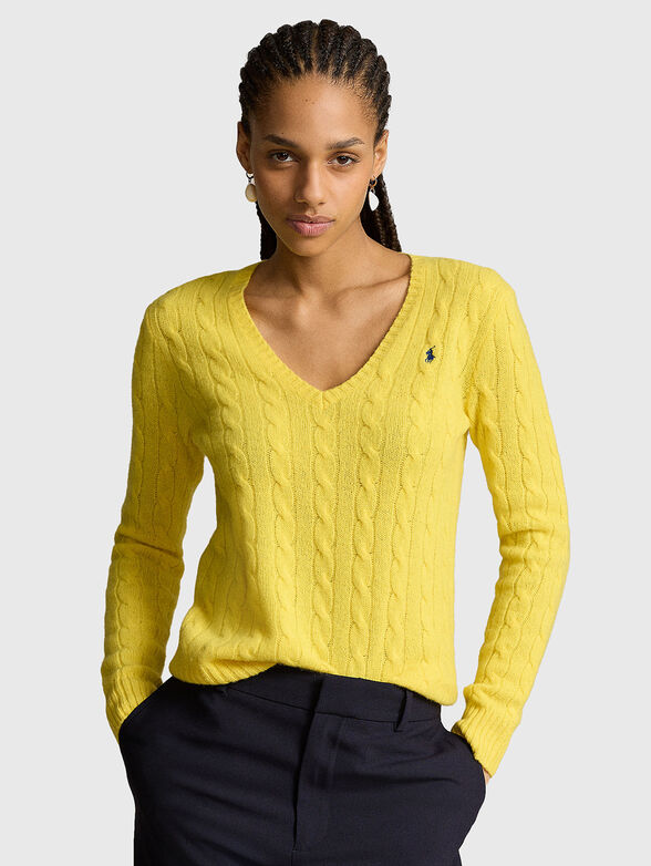 V-neck sweater in wool and cashmere - 1