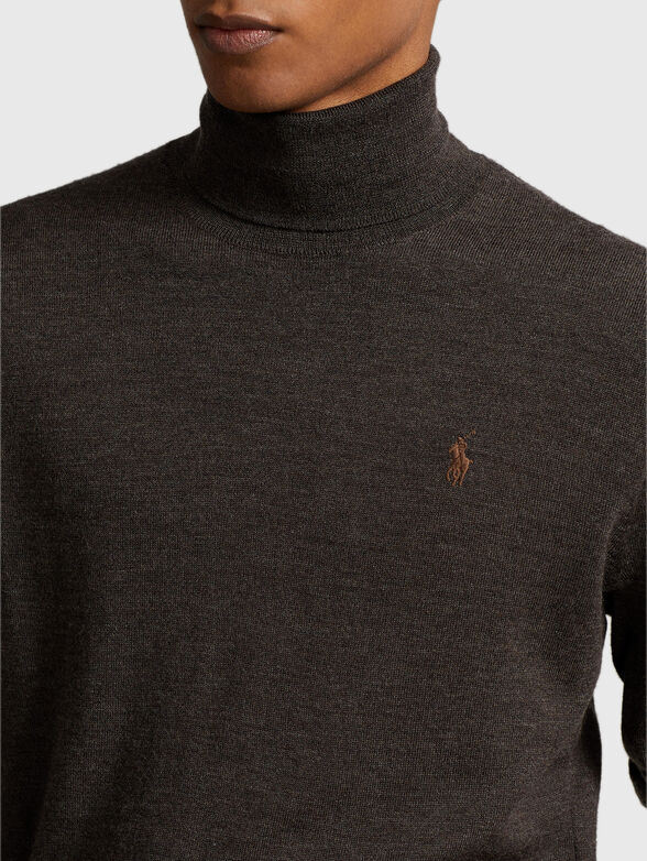 High-neck sweater in wool  - 4