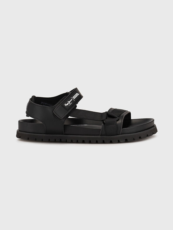 Black sandals with textile details - 1