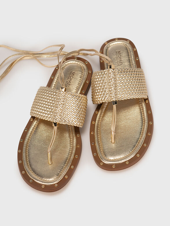 JAGGER gold-colored lace-up sandals - 6