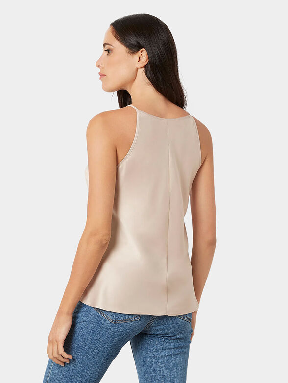 GLOSSY beige satin top - 2
