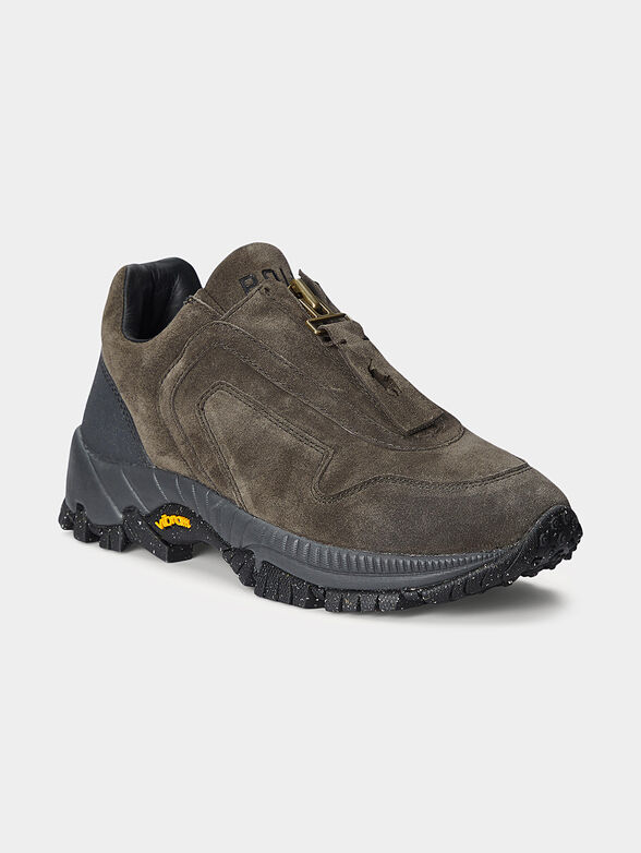 Suede sports shoes with zip - 2