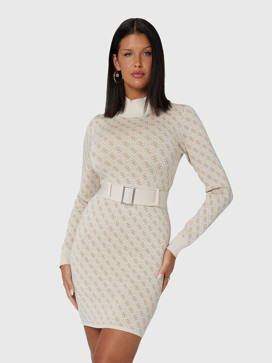 Плетена мини рокля с 4G лого - 1