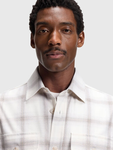 Checkered cotton and wool shirt - 4