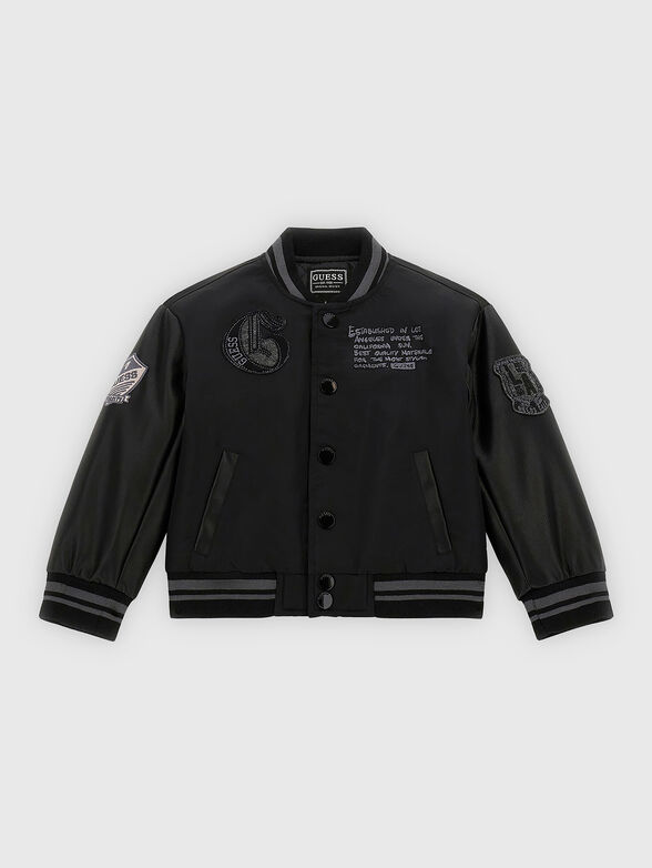 Black bomber with accent embroideries on the back - 1
