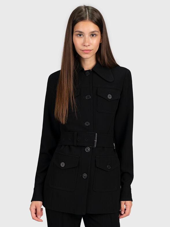 Black jacket with belt - 1