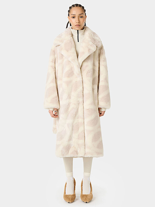 Coat with eco fur texture - 1