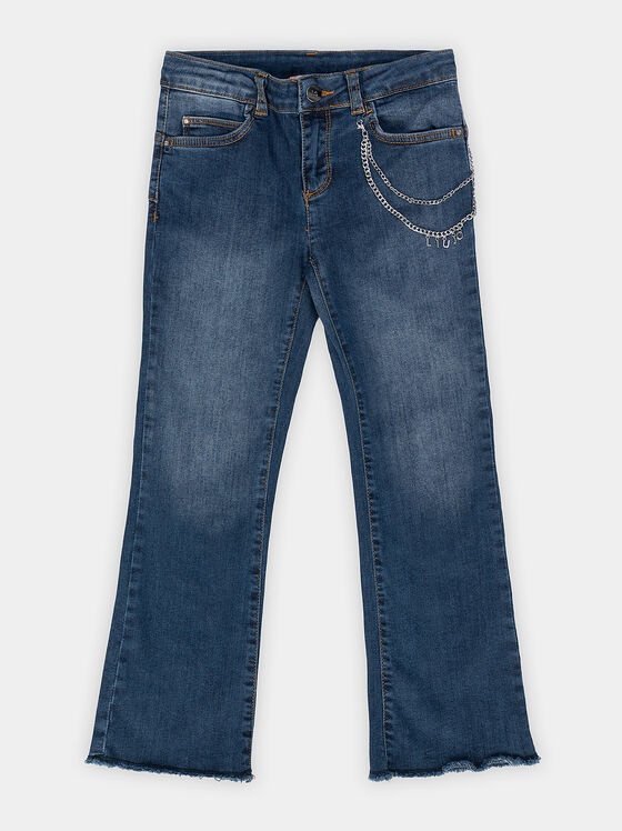 Blue jeans with accent chain - 1
