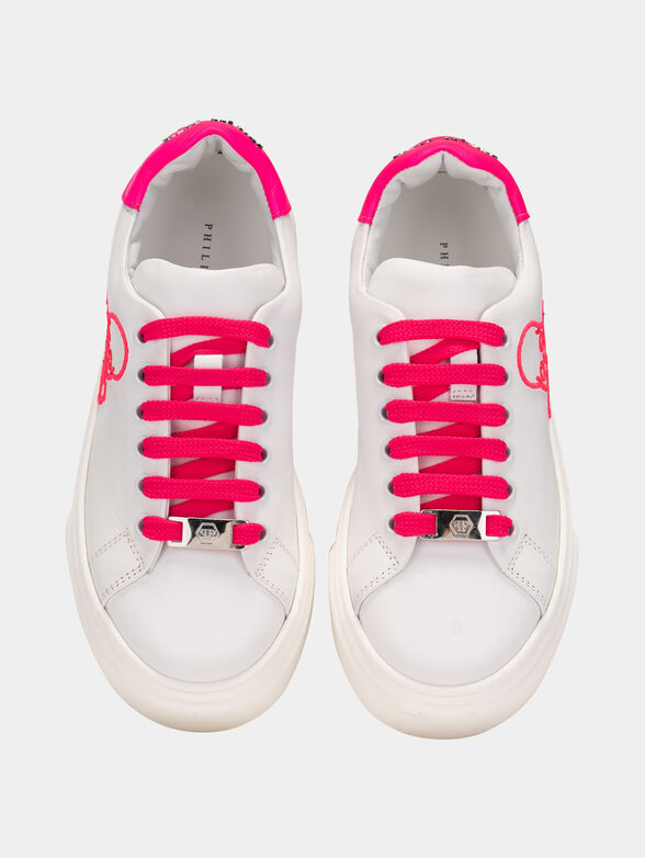 Leather sneakers with accents in fuxia color - 6