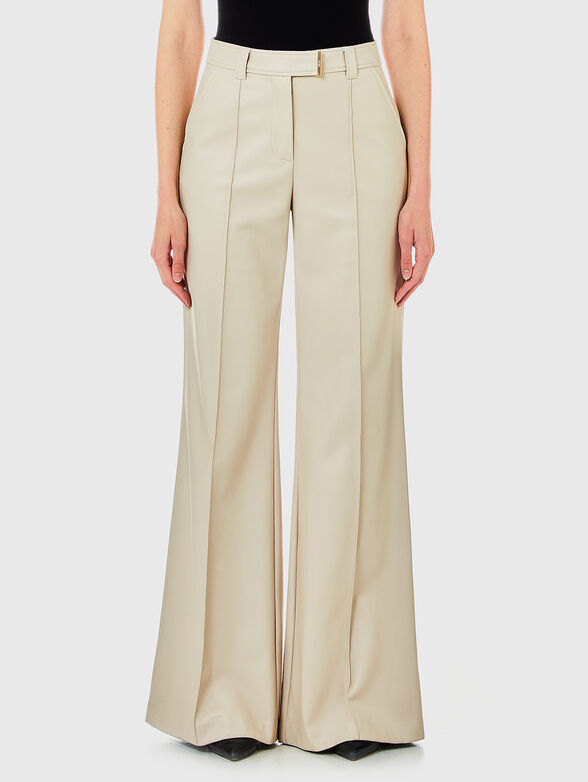 Beige trousers with wide legs - 1