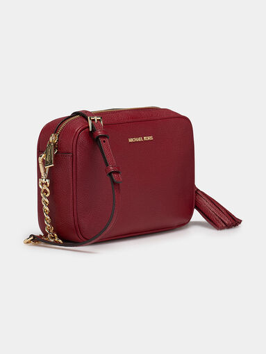 Red crossbody bag with tassel - 4