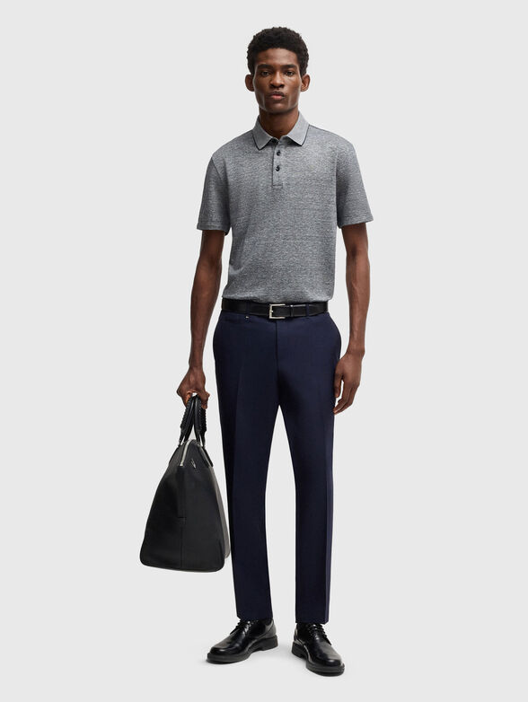 Cotton polo shirt with short sleeves and buttons - 2