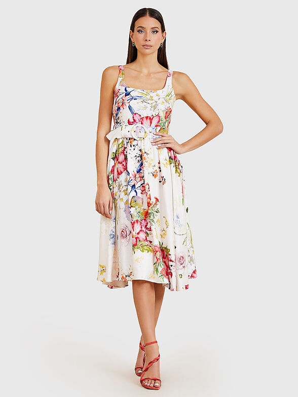 GLORIOUS GARDEN belted midi dress - 1