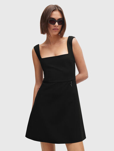 Mini dress with metallic logo detail - 3