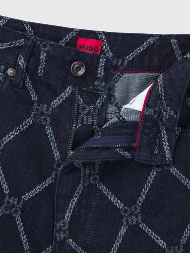 High waisted jeans with monogram logo - 3