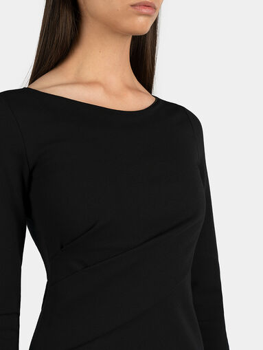 Drapped dress in black color - 3