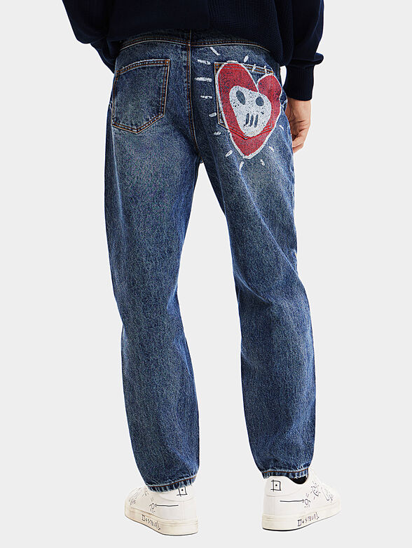 Blue jeans with an accent print - 2