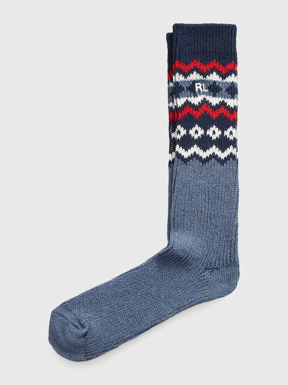 Contrast-motif socks - 1