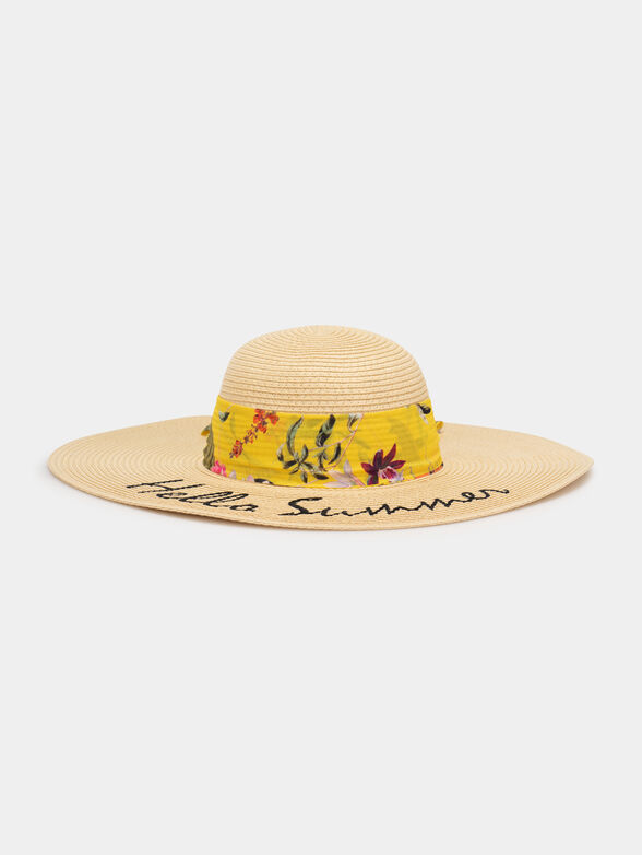 Wide-brimmed hat with inscription - 1