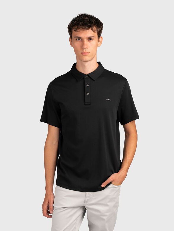 Cotton polo shirt with logo detail - 1