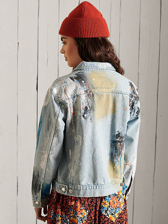 Denim jacket with colorful print  - 3