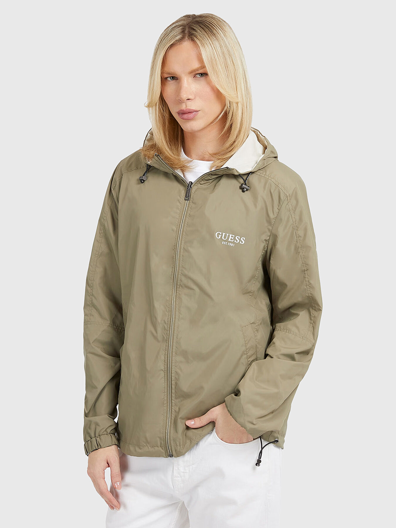 Reversible windbreaker with hood brand GUESS Globalbrandsstore en