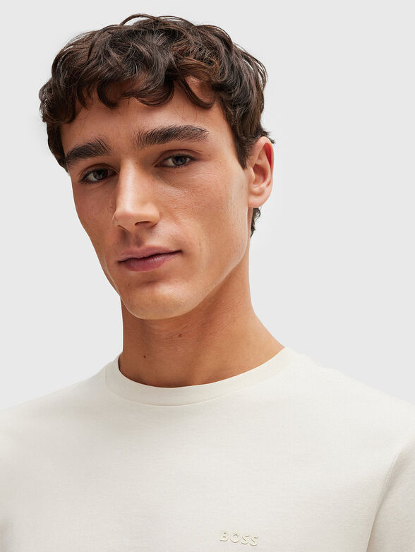 Beige cotton T-shirt - 4