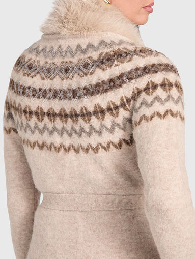 AKILAH wool blend cardigan with accent collar - 5