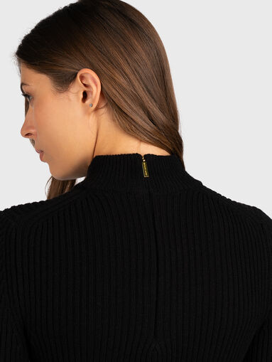 Black turtleneck sweater with logo accent - 4