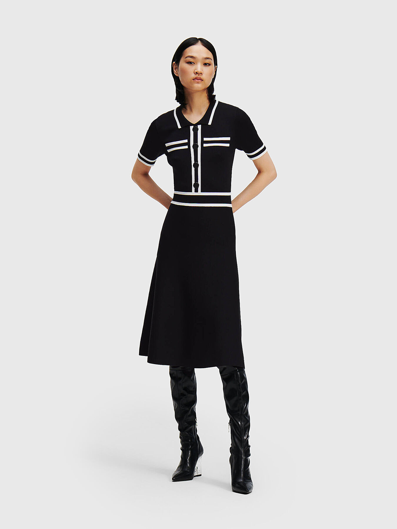 Knitted dress with contrast details brand Karl Lagerfeld