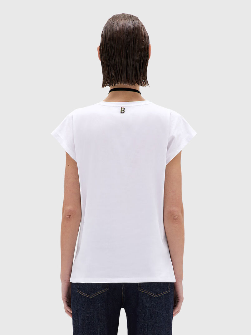 T-shirt with oval neckline and print - 3