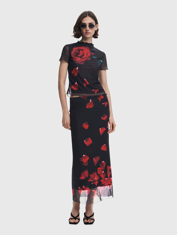 TYLER midi skirt with floral motifs - 4