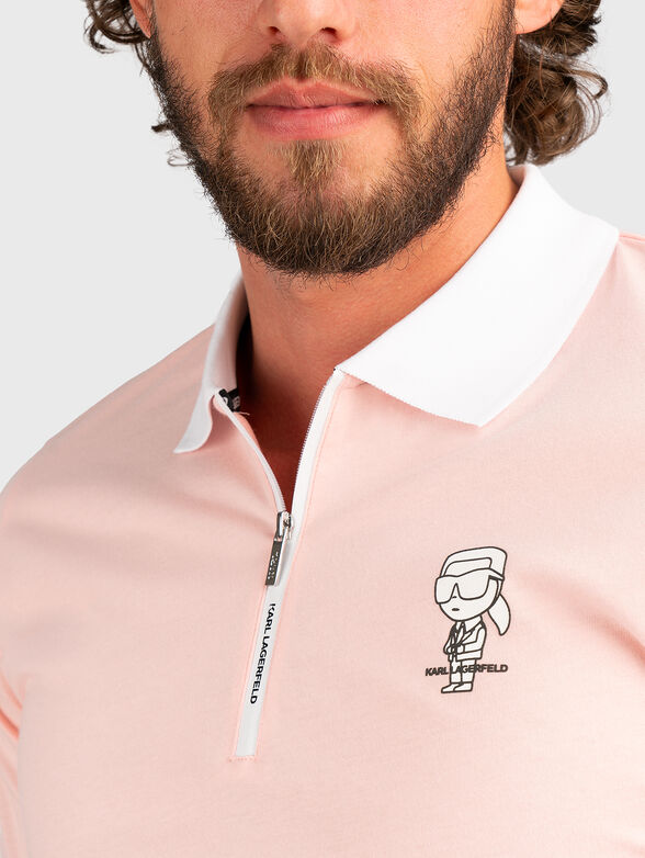 Black polo shirt with contrast collar and logo - 4