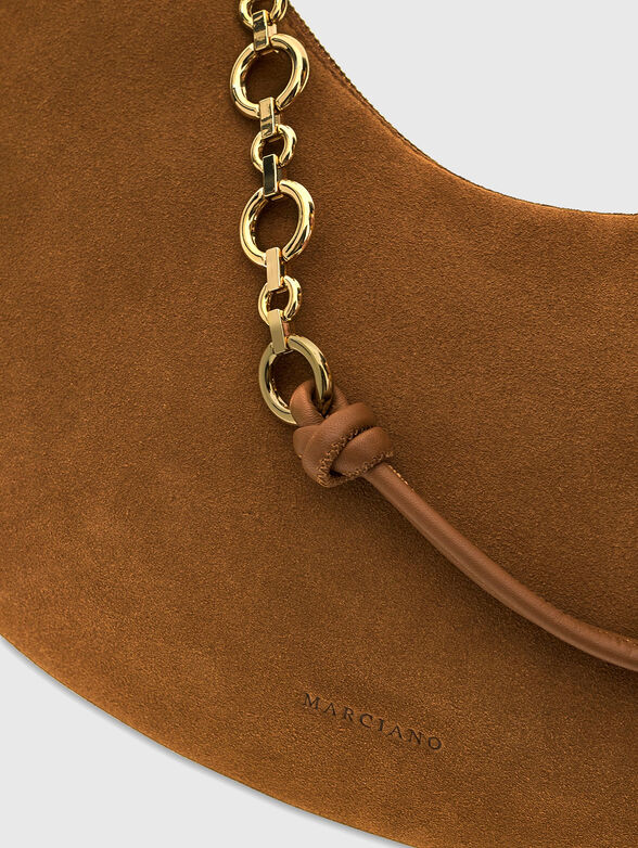 Brown suede hobo bag - 4