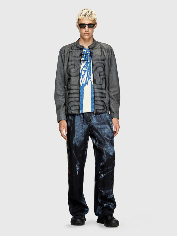 L-EVERT-A leather jacket with accent logo print - 2