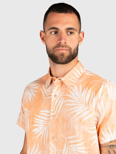 Short sleeved cotton and linen shirt - 4