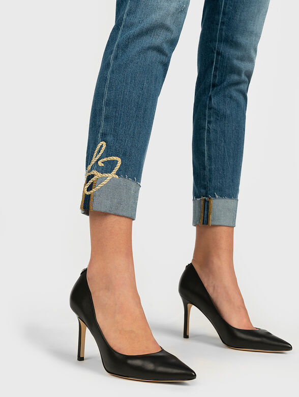 Jeans with tears and logo embroidery - 2