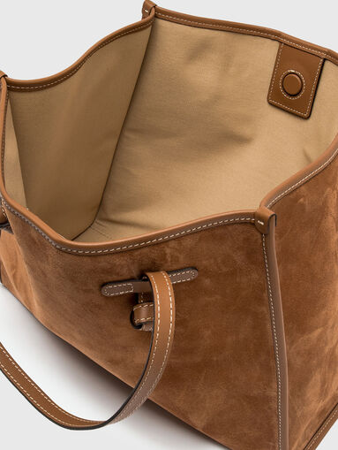 MARCELLA suede bag in beige - 5