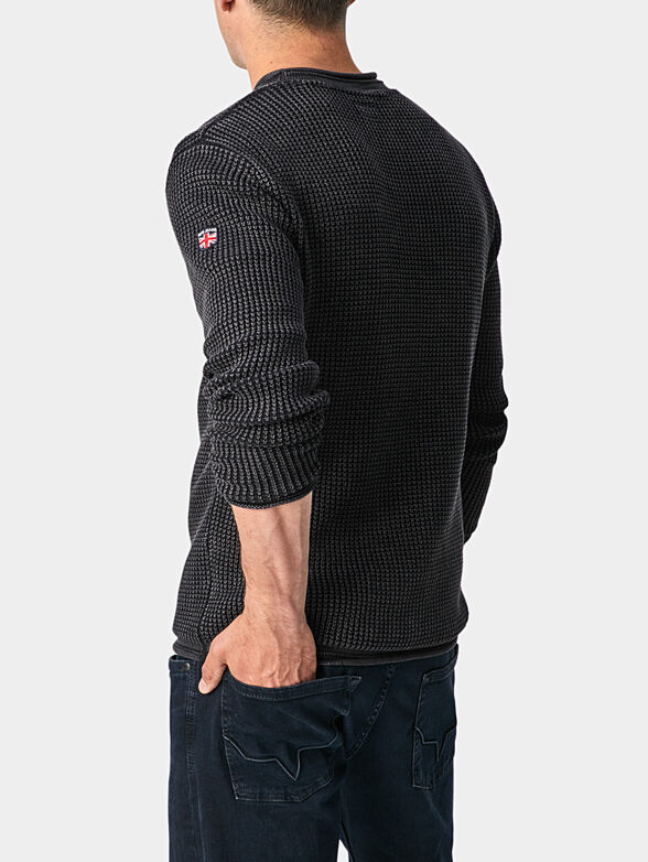 STEVEN Black cotton sweater - 2