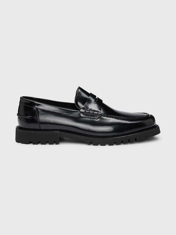 Black leather loafers - 0